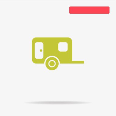 Römork simgesi. Vektör konsept illüstrasyon tasarımı için.