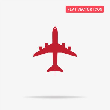 Uçak ikonu. tasarım için vektör çizimi.