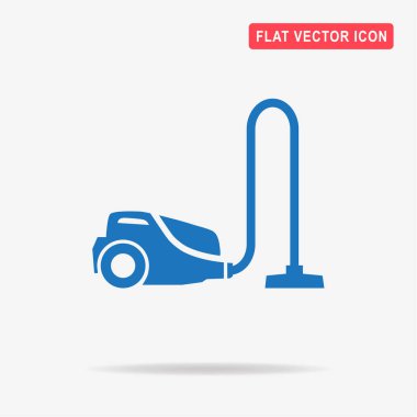 Elektrikli süpürge simgesi. Vektör konsept illüstrasyon tasarımı için.