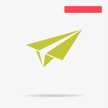 Kağıt uçak ikonu. tasarım için vektör çizimi.