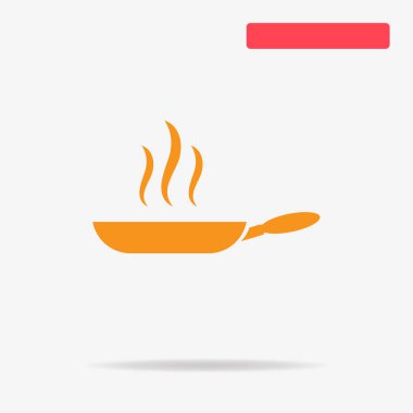 Kızartma tavası simgesi. Vektör konsept illüstrasyon tasarımı için.