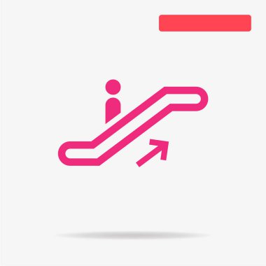 Yürüyen merdiven yukarı simgesi. Vektör konsept illüstrasyon tasarımı için.