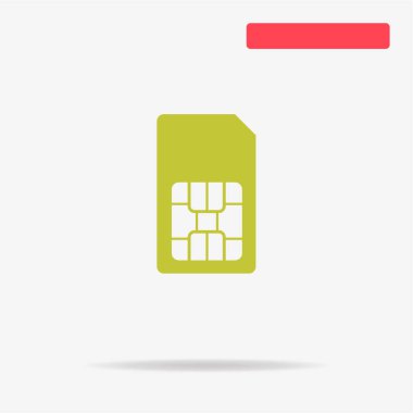 SIM kartı simgesi. Vektör konsept illüstrasyon tasarımı için.