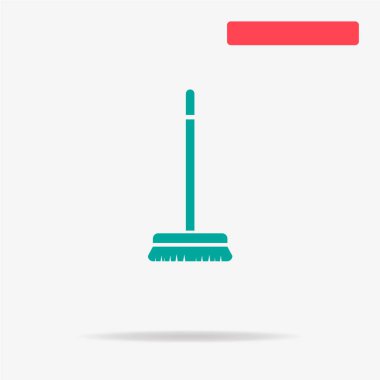 Süpürge simgesi. Vektör konsept illüstrasyon tasarımı için.