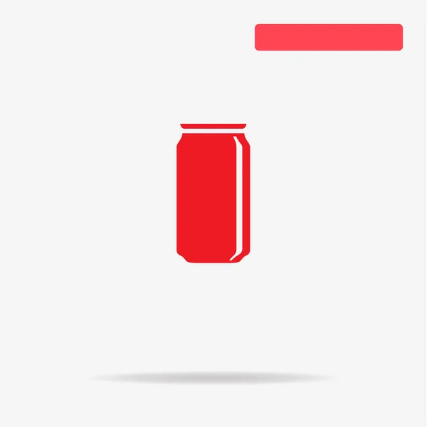 Soda Kan Pictogram Vectorillustratie Concept Voor Ontwerp — Stockvector