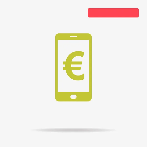 Handy Mit Euro Zeichen Symbol Vektor Konzept Illustration Für Design — Stockvektor