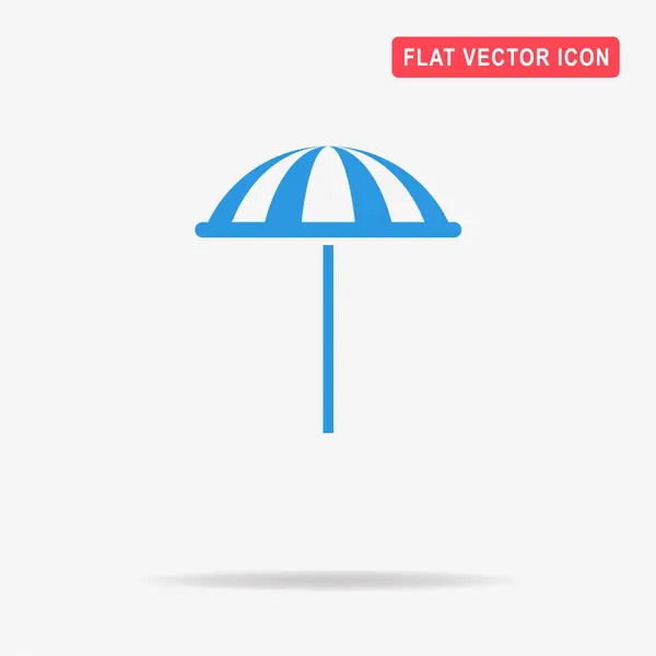 Ranta Sateenvarjo Kuvake Suunnittelun Vektorikonseptin Havainnollistaminen — vektorikuva