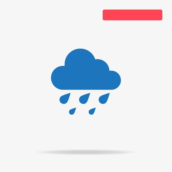 雨アイコンと雲します デザインのベクトルの概念図 — ストックベクタ