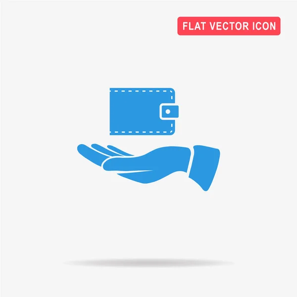 Бумажник Значок Руки Векторная Концепция — стоковый вектор