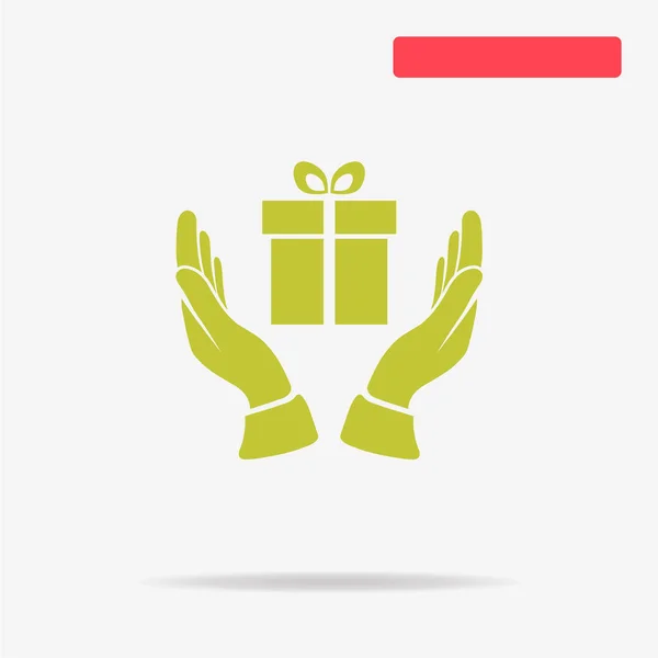 Gift Hands Icon Vector Concept Illustration Design — Stock Vector