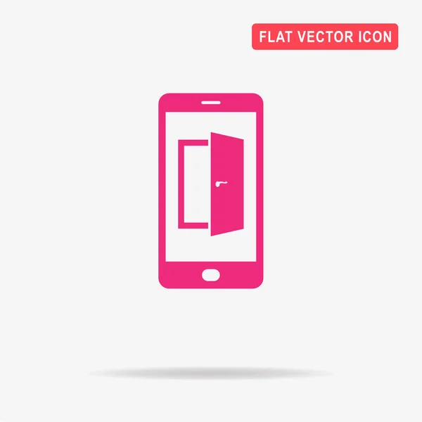 Иконка Мобильной Двери Векторная Концепция — стоковый вектор