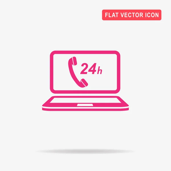 24H Suport Pictograma Calculator Ilustrație Concept Vectorial Pentru Design — Vector de stoc