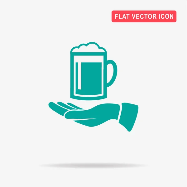 Bier Hand Pictogram Vectorillustratie Concept Voor Ontwerp — Stockvector