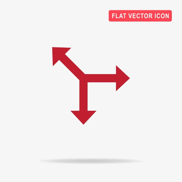 Icono Flecha Tres Direcciones Ilustración Del Concepto Vectorial Para Diseño — Vector de stock