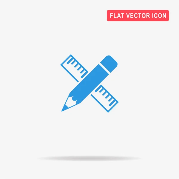 Lápiz Con Icono Regla Ilustración Del Concepto Vectorial Para Diseño — Vector de stock