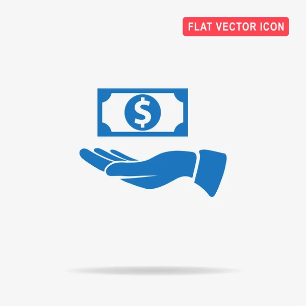 Dollar Und Hand Symbol Vektor Konzept Illustration Für Design — Stockvektor