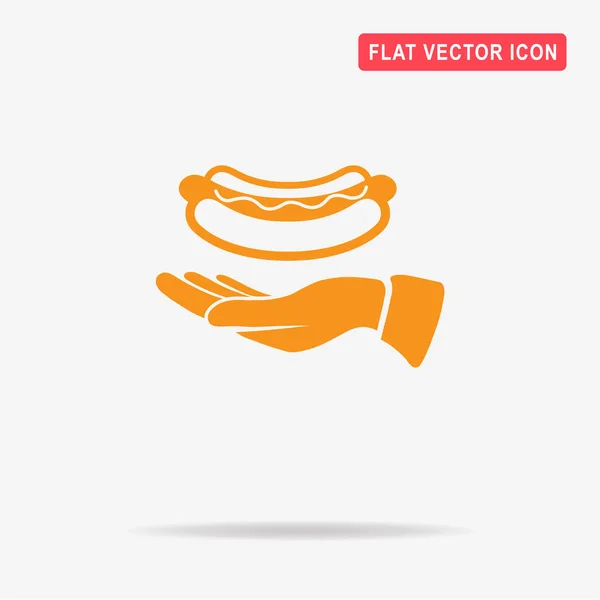 Hot Dog Hand Icon Vector Concept Illustration Design — Stock Vector