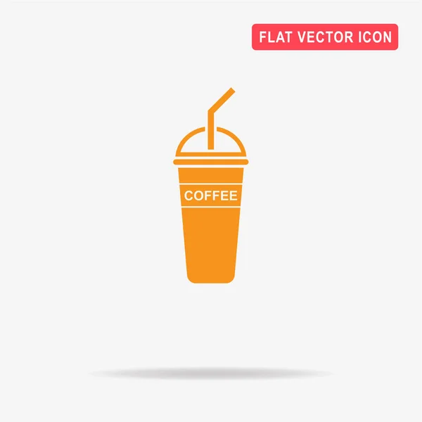 Ice Coffee Icon Vector Concept Illustration Design — Stock Vector