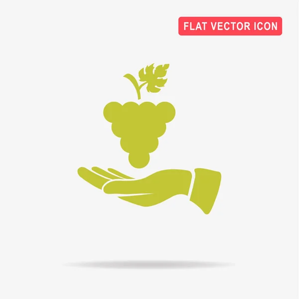 Druiven Pictogram Van Een Hand Vectorillustratie Concept Voor Ontwerp — Stockvector