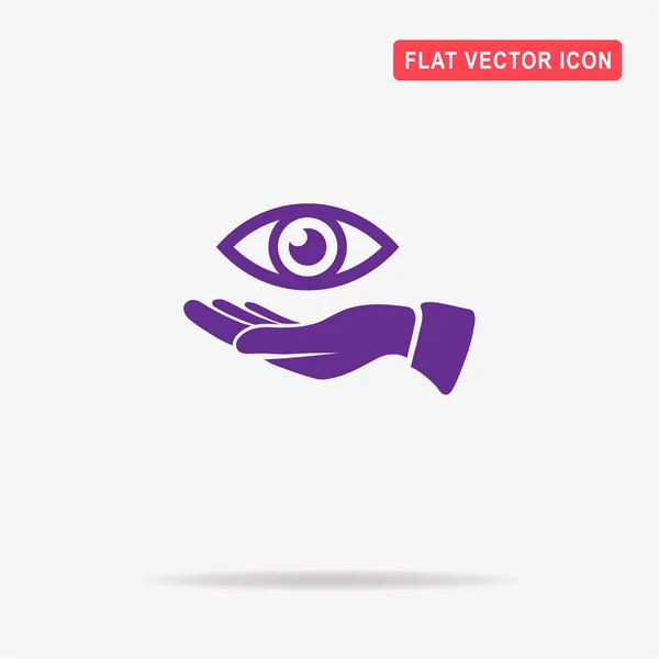 Значок Глаза Руки Векторная Концепция — стоковый вектор