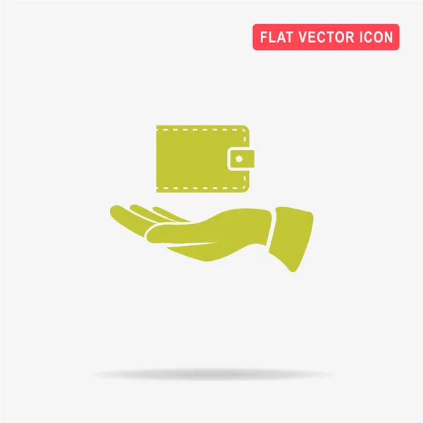 Wallet Hand Icon Vector Concept Illustration Design — Stock Vector