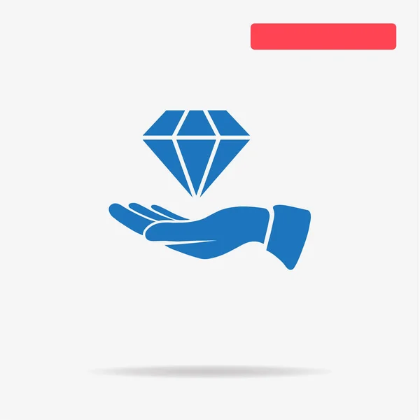 Diamant Icône Main Illustration Vectorielle Concept Pour Design — Image vectorielle
