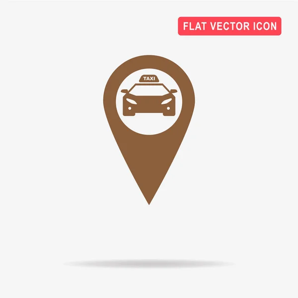 Icono Puntero Mapa Taxi Ilustración Del Concepto Vectorial Para Diseño — Vector de stock
