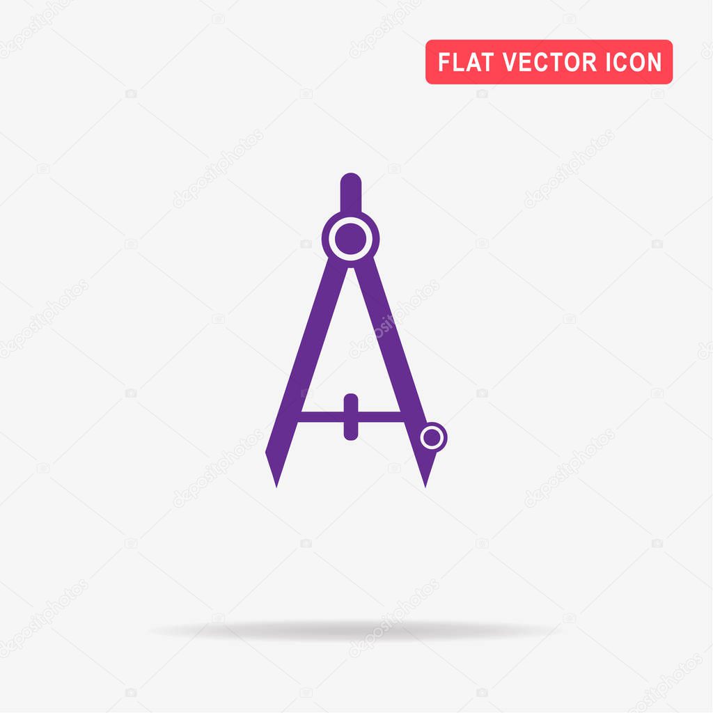 Stationery compasses icon. Vector concept illustration for design.