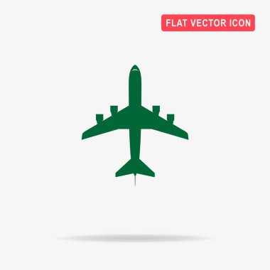 Uçak ikonu. tasarım için vektör çizimi.