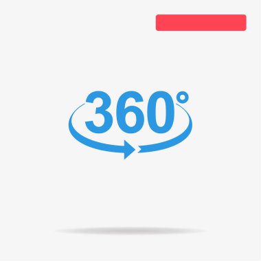 Açı 360 derece simgesi. Vektör konsept illüstrasyon tasarımı için.