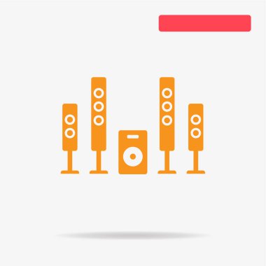 Ev sinema sistemi simgesi. Vektör konsept illüstrasyon tasarımı için.