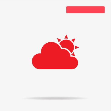 Bulut güneş. Vektör konsept illüstrasyon tasarımı için.