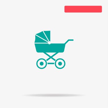 Çocuk arabası simgesi. Vektör konsept illüstrasyon tasarımı için.