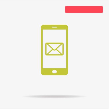 Mobil e-posta simgesi. Vektör konsept illüstrasyon tasarımı için.