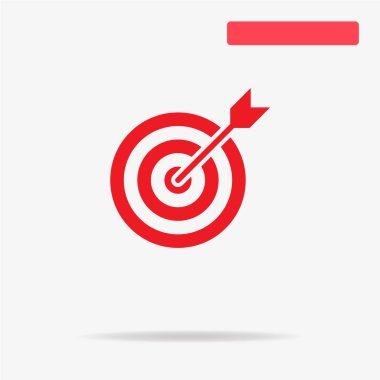 Hedef ve ok simgesi. Vektör konsept illüstrasyon tasarımı için.