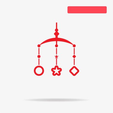 Bebek yatak atlıkarınca simgesi. Vektör konsept illüstrasyon tasarımı için.