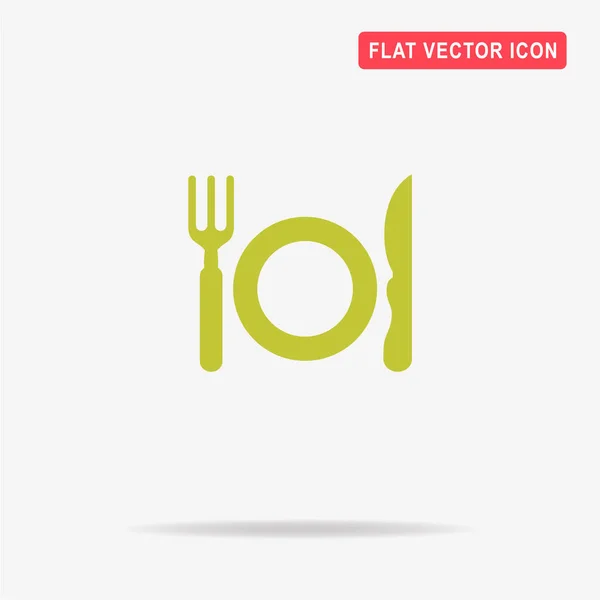 Plate Fork Knife Icon Vector Concept Illustration Design — Stock Vector