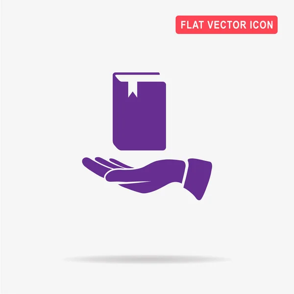 Book Hand Icon Vector Concept Illustration Design — Stock Vector