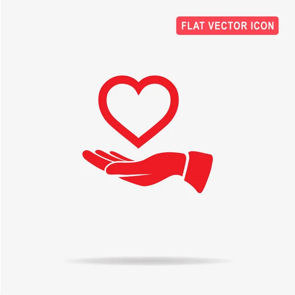 Icono Corazón Mano Ilustración Del Concepto Vectorial Para Diseño — Vector de stock