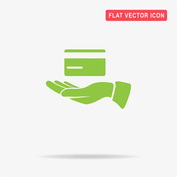 Cartão Crédito Ícone Mão Ilustração Conceito Vetor Para Design — Vetor de Stock