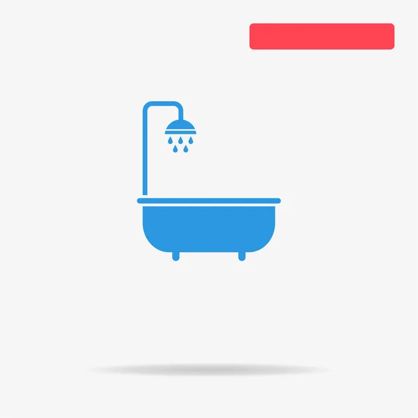 Shower Bath Icon Vector Concept Illustration Design — Stock Vector