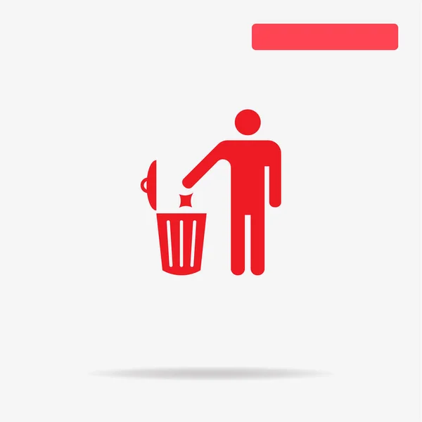 Trash Can Icon Vector Concept Illustration Design — Stock Vector