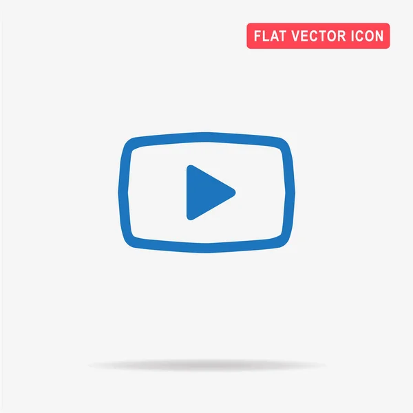 Значок Воспроизведения Видео Векторная Концепция — стоковый вектор