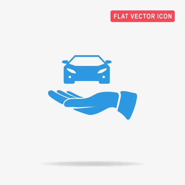 Auto Und Handsymbol Vektor Konzept Illustration Für Design — Stockvektor