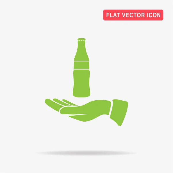 Bottle Hand Icon Vector Concept Illustration Design — Stock Vector