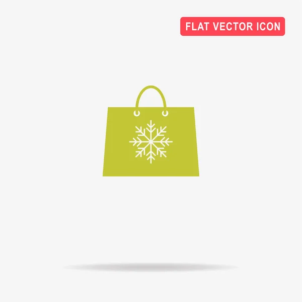 Christmas Shopping Bag Pictogram Vectorillustratie Concept Voor Ontwerp — Stockvector