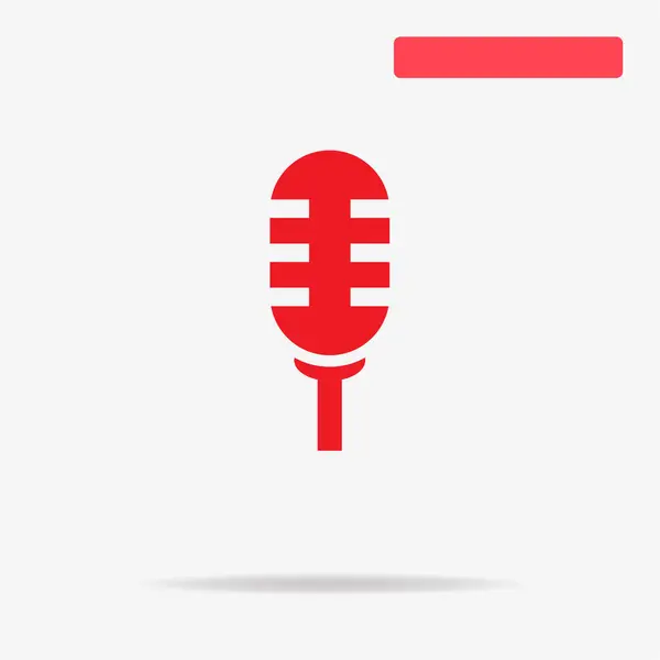 Mikrofon Simgesi Tasarım Için Vektör Çizimi — Stok Vektör