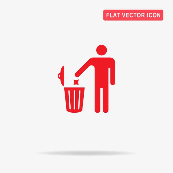 Trash Can Icon Vector Concept Illustration Design — Stock Vector