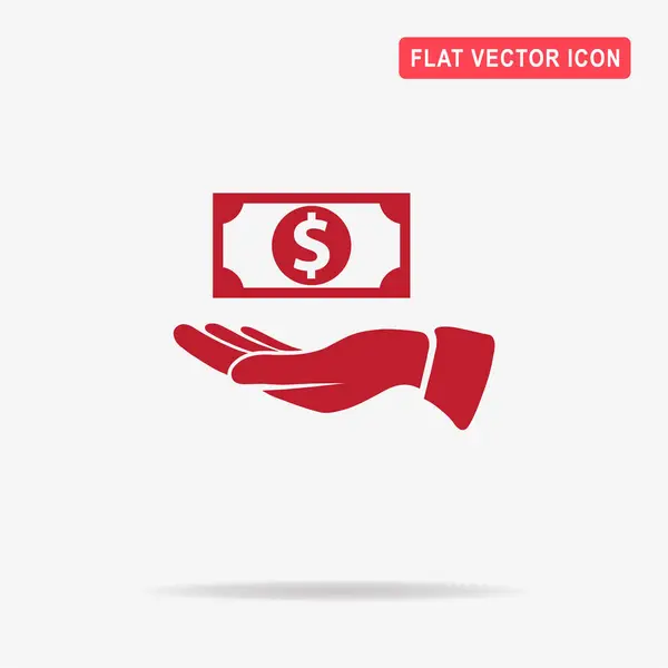 Значок Доллара Руки Векторная Концепция — стоковый вектор