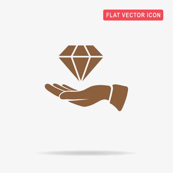 Алмаз Значок Руки Векторная Концепция — стоковый вектор